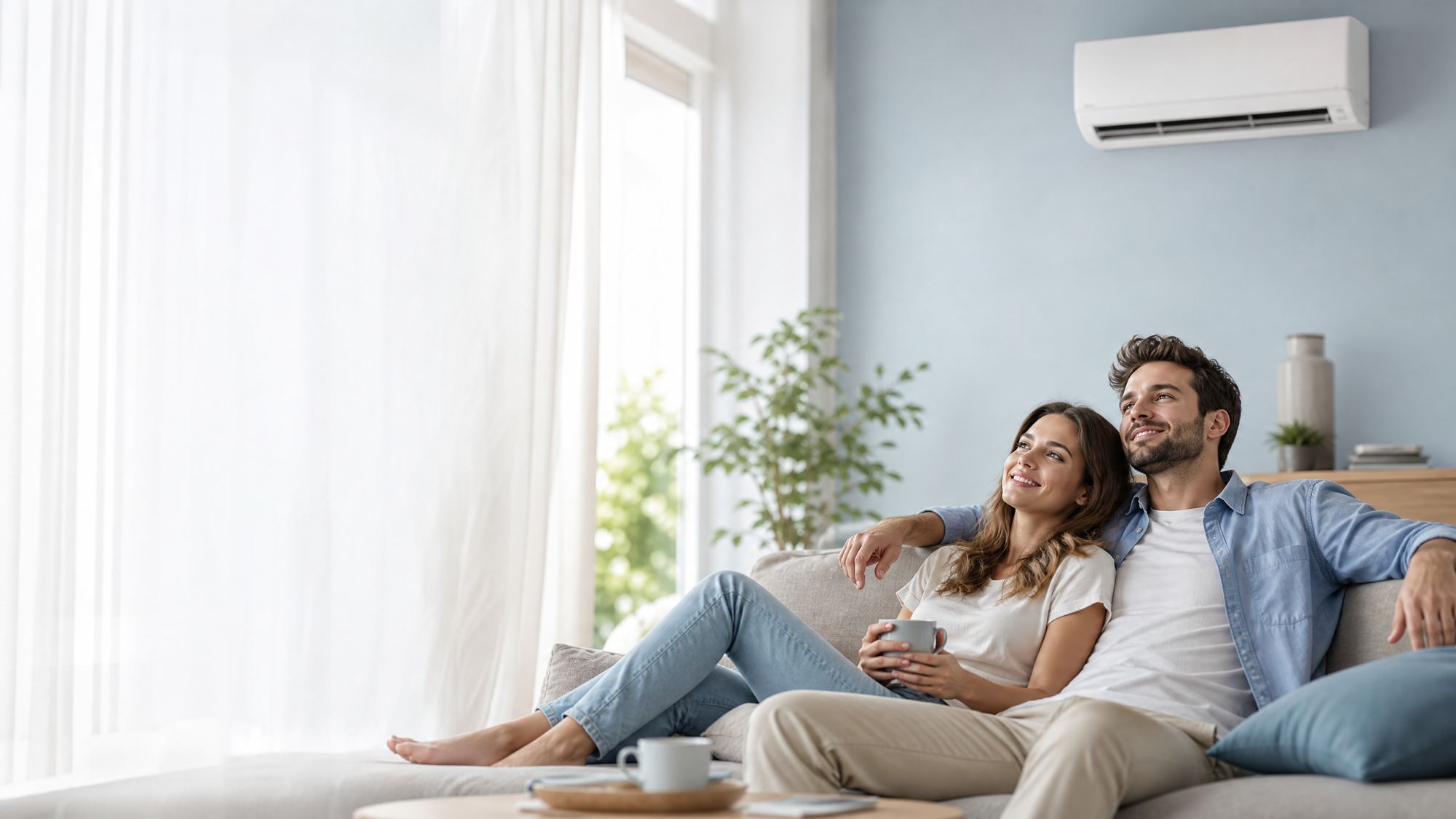 Salón de apartamento turístico con aire acondicionado